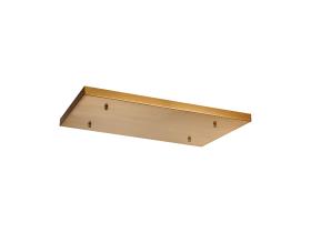 D0887BR/NH  Hayes No Hole 550mm x 320mm Linear Rectangle Ceiling Plate Brass